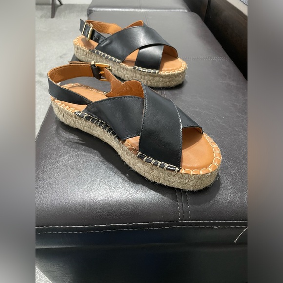 Alohas Espadrilles, Crossed Black Leather, EU size 37/US size 6.5 - Picture 12 of 16